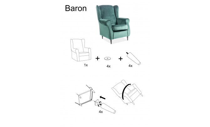 Krēsls BARON VELVET CURRY