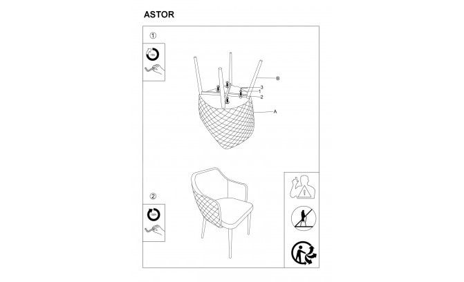 Krēsls ASTOR VELVET GRANATOWY