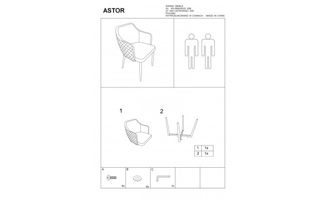 Krēsls ASTOR VELVET GREY
