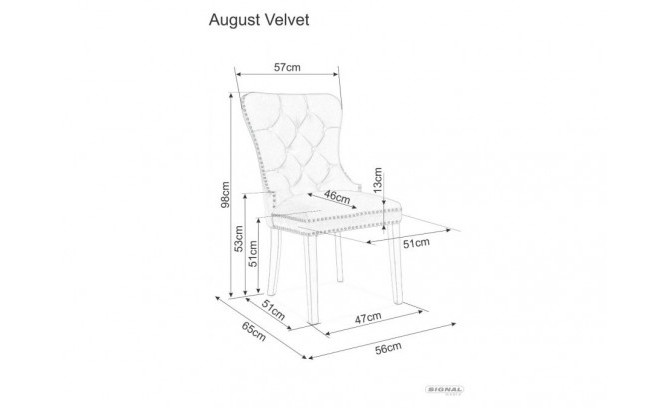 СТУЛ AUGUST VELVET CZARNY