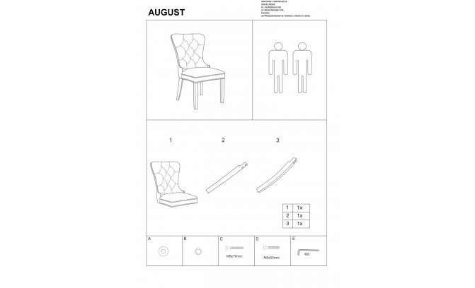 Krēsls AUGUST VELVET GREY