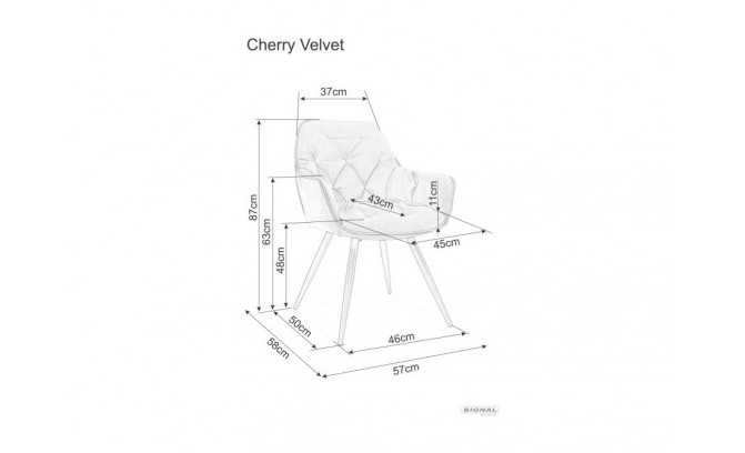 Krēsls CHERRY VELVET GRANATOWY