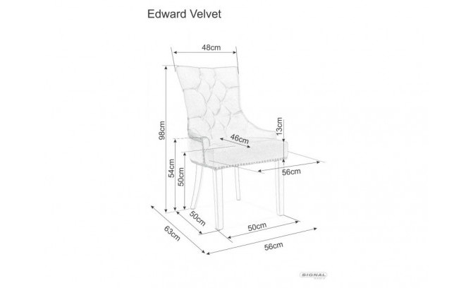 СТУЛ EDWARD VELVET CZARNY