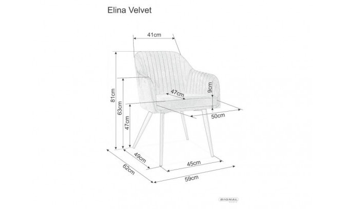 Krēsls ELINA VELVET BORDOWY 