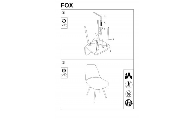 Krēsls FOX DAB GRANATOWY