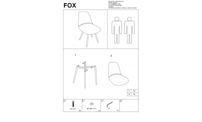 Krēsls FOX DAB GRANATOWY