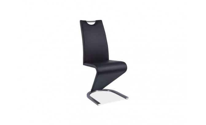 Krēsls H-090 melna eko āda, tērauds