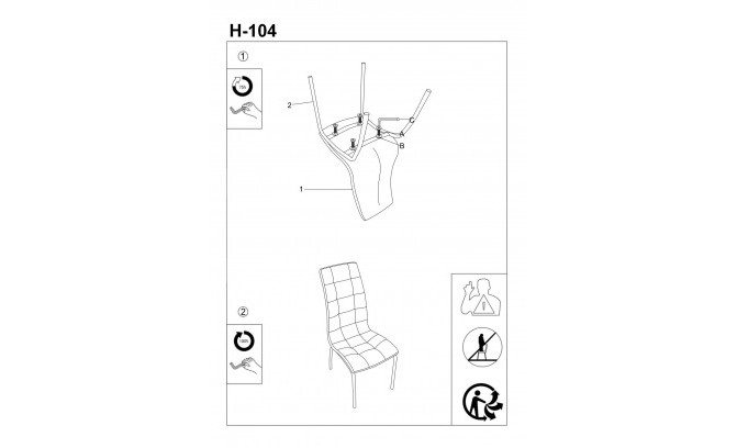 Krēsls H104 CHROME BLACK ECO ĀDA