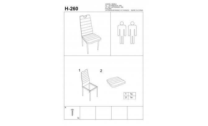 Krēsls H260 BALTS HROMS