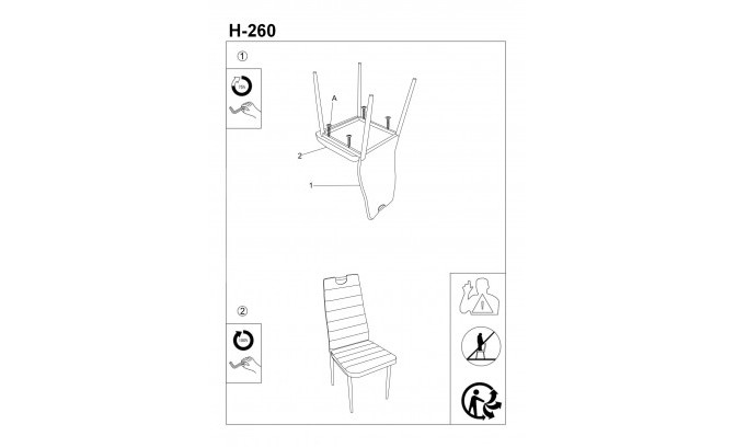 Krēsls H260 BALTS HROMS