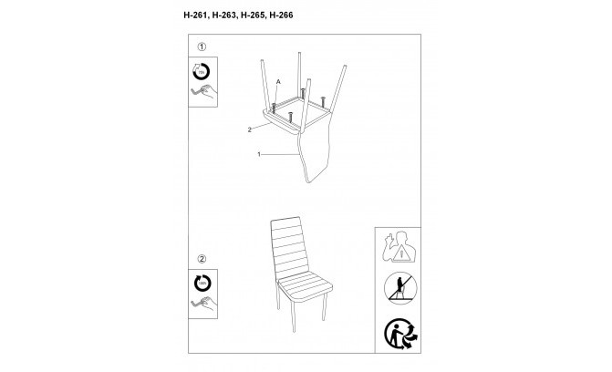 Krēsls H261 CHROM BIALY