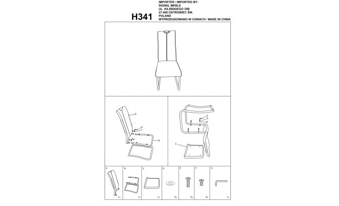 Krēsls H341 GREY CHROME