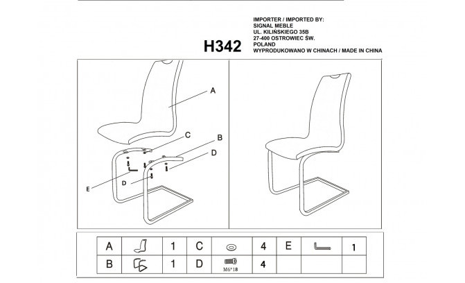 Krēsls H342 GREY CHROME