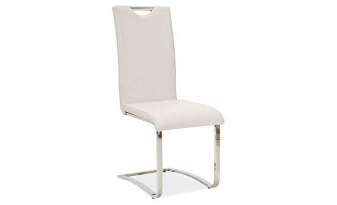 Krēsls H790 CHROM BIALY EKOSKORA