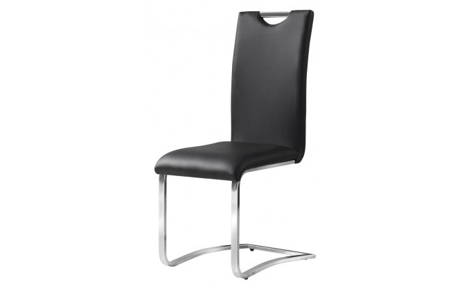 Krēsls H790 CHROME BLACK ECO ĀDA