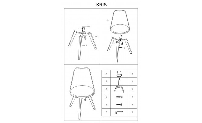 СТУЛ KRIS DAB BIALE