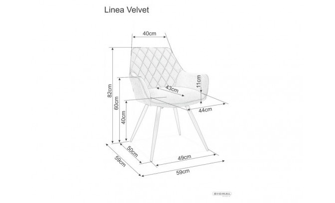 KRĒSLS LINEA VELVET GRANATOWY