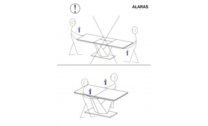 Стол ALARAS BIALY LAKIER DAB SONOMA 140(200)X85