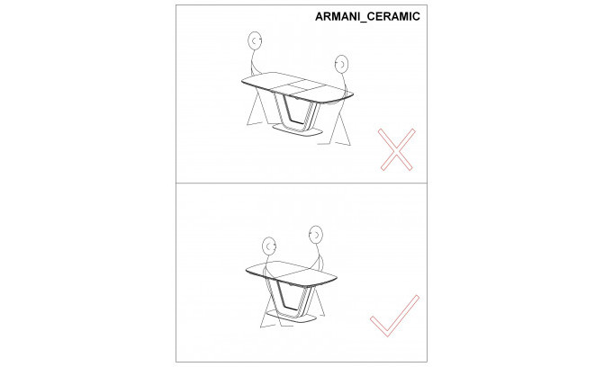Стол ARMANI CERAMIC MARMURU 160(220)X90