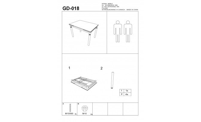Раскладной стол GD018 BIALY