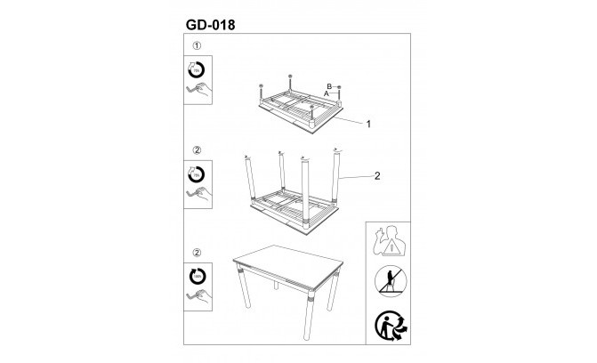 Раскладной стол GD018 CZARNY
