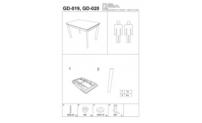 Раскладной стол GD020 CZARNY
