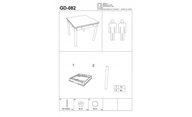 Раскладной стол GD082 BIALY