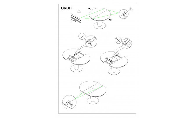 Saliekamais galds ORBIT CERAMIC SZARY