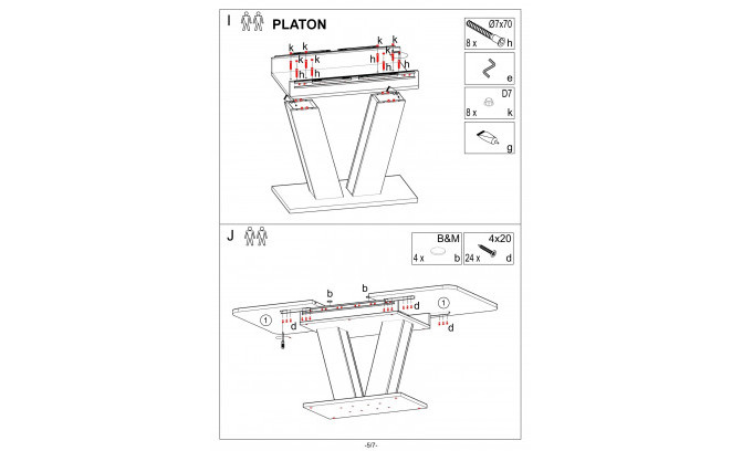 Saliekamais galds PLATON