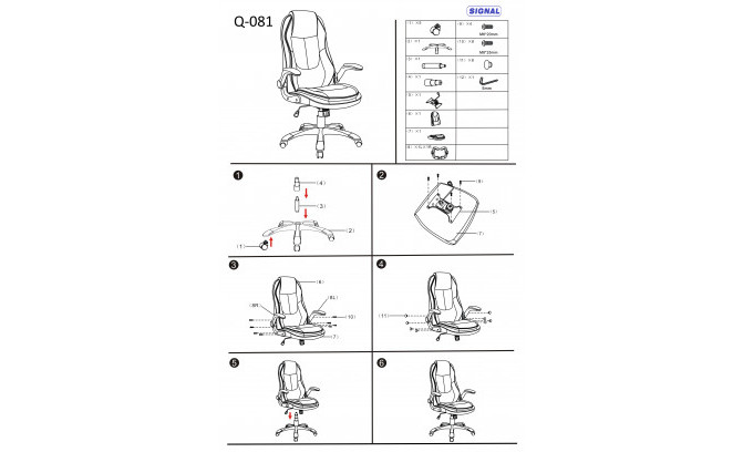 Biroja krēsls Q-081 CZARNY