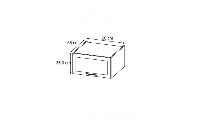 Sienas skapis ar vitrīnu Luna White TUPOW 60