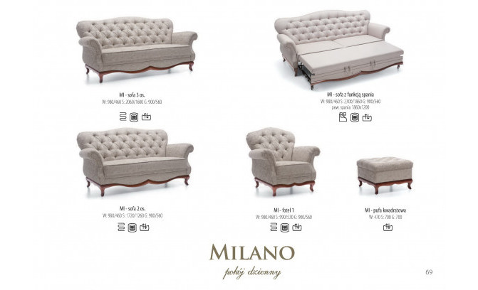 Izvelkamais dīvāns Milano Taranko MI-Z