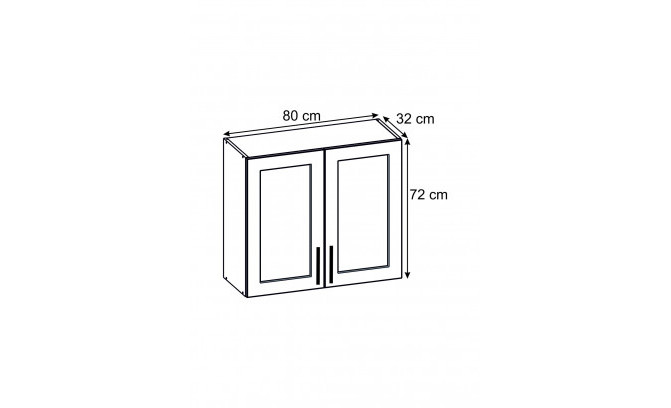 ПОДВЕСНОЙ КУХОННЫЙ ШКАФ UOW 80/2 RUKA CREAM MAT